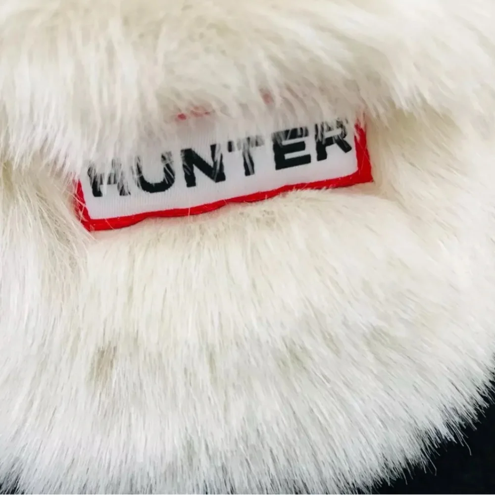 Hunter Fleece Welly Socks Black and White L